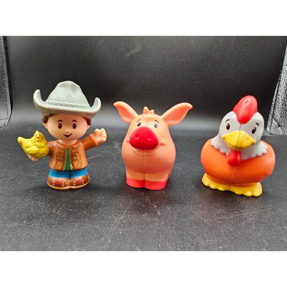 Fisher Price Little People Farm Figures Set Farmer Pig Chicken 3pc Lot